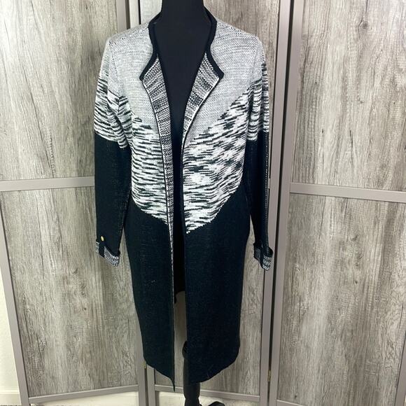 Adrienne Vittadini midi length open front sweater cardigan women's M - Picture 1 of 10